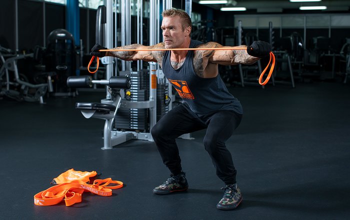 Squat Hold with Band Pull-Apart